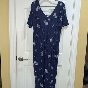 Lularoe paisley print jumpsuit Sz L flutter sleeve jogger cuff